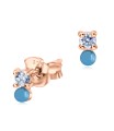 Crystal with Turquoise Silver Stud Earring STS-3206-TQ